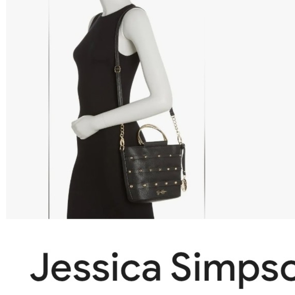 Jessica Simpson Black and Gold Shoulder Bag